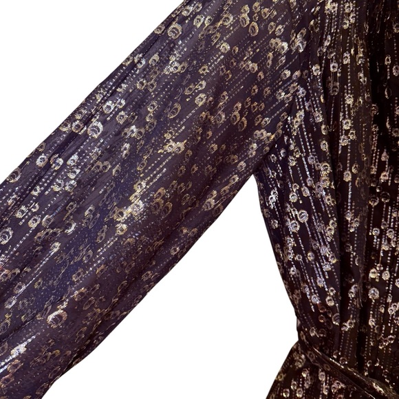 NWT Women’s ANTONIO MELANI Black/Gold Metallic Mini Dress Sz 12 - Picture 4 of 14